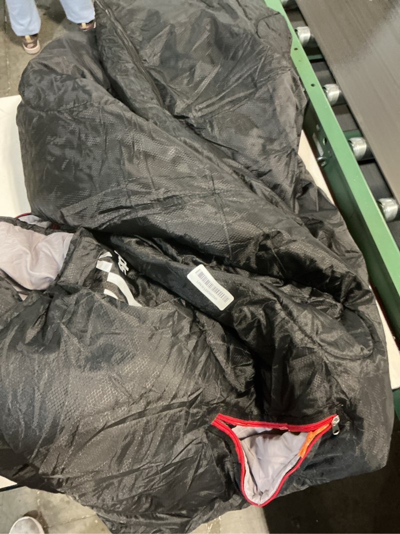 Condition photo showing As Is for Sportneer 0 Degree Wearable Sleeping Bag for Adults & Kids – Walkable with Arm Zippers, Waterproof & Warm, Compact for Camping, Stadiums, Travel, Backpacking & Car Use 78.7''Long 32-65? Black