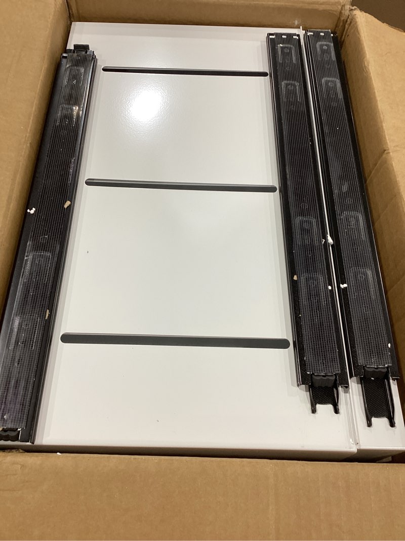 Condition photo showing Good Condition for hbl' 2 pack | 21" deep pull out cabinet organizer adhesive, (13.8" to 22.0") width expandable sturdy carbon steel roll-out drawers, designed for frameless cabinets, slide-out shelves for pantry. white 21"d x (13.8" to 22.0)"w x 3.1"h 2