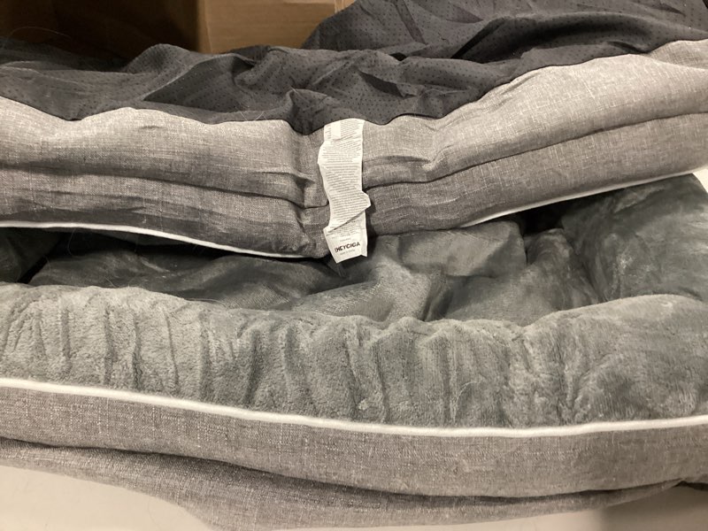 Condition photo showing As Is for ( incomplete) EHEYCIGA Orthopedic Dog Beds for Extra Large Dogs 44x32Inch, Waterproof Memory Foam XL Pet Bed with Sides, Non-Slip and Egg-Crate Foam Big Dog Couch Bed with Washable Removable Cover, Grey 44.0\"L x 32.0\"W x 6.5\"Th Grey