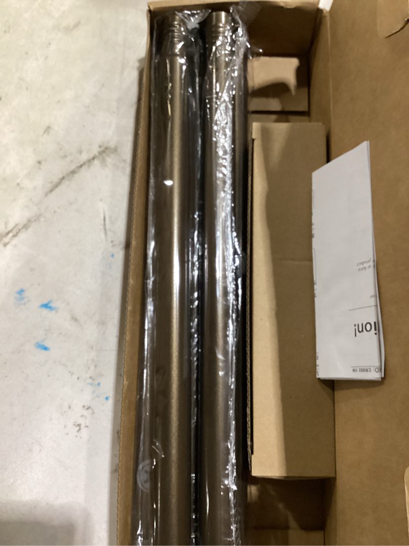 Condition photo showing Good Condition for 1” diameter brown curtain rod itself is 30 to 90 inch. 1 pack fits 30-84 inch windows with heavy duty adjustable brown curtain rods splicing metal extra long curtain rod antique bronze 30-90"/1 pack