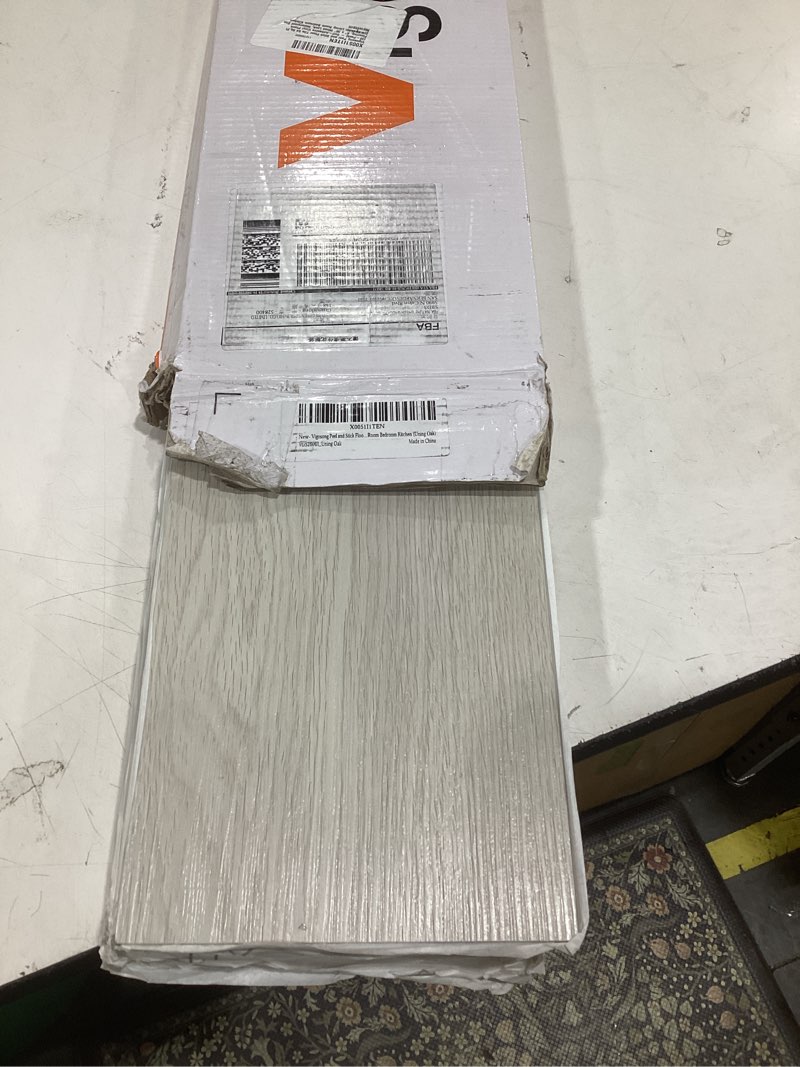 Condition photo showing Good Condition for peel and stick floor tile 54 sq.ft (36-pack) - self-adhesive vinyl plank flooring, 6" x 36" wood look, waterproof easy diy tiles for living room bedroom kitchen (uning oak)