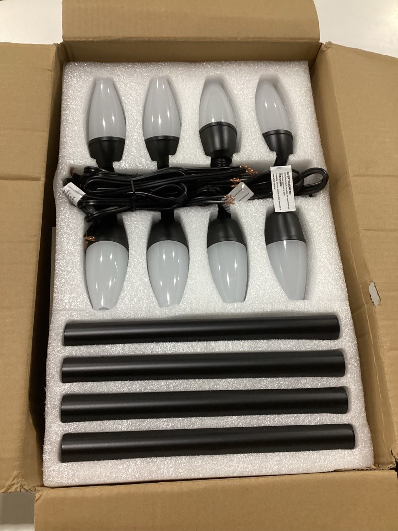 Condition photo showing New/Like New for sunvie low voltage pathway lights wired path light outdoor 3w 12-24v 3000k waterproof aluminum led landscape lights with connector for garden walkway yard - etl listed cord, 8 pack