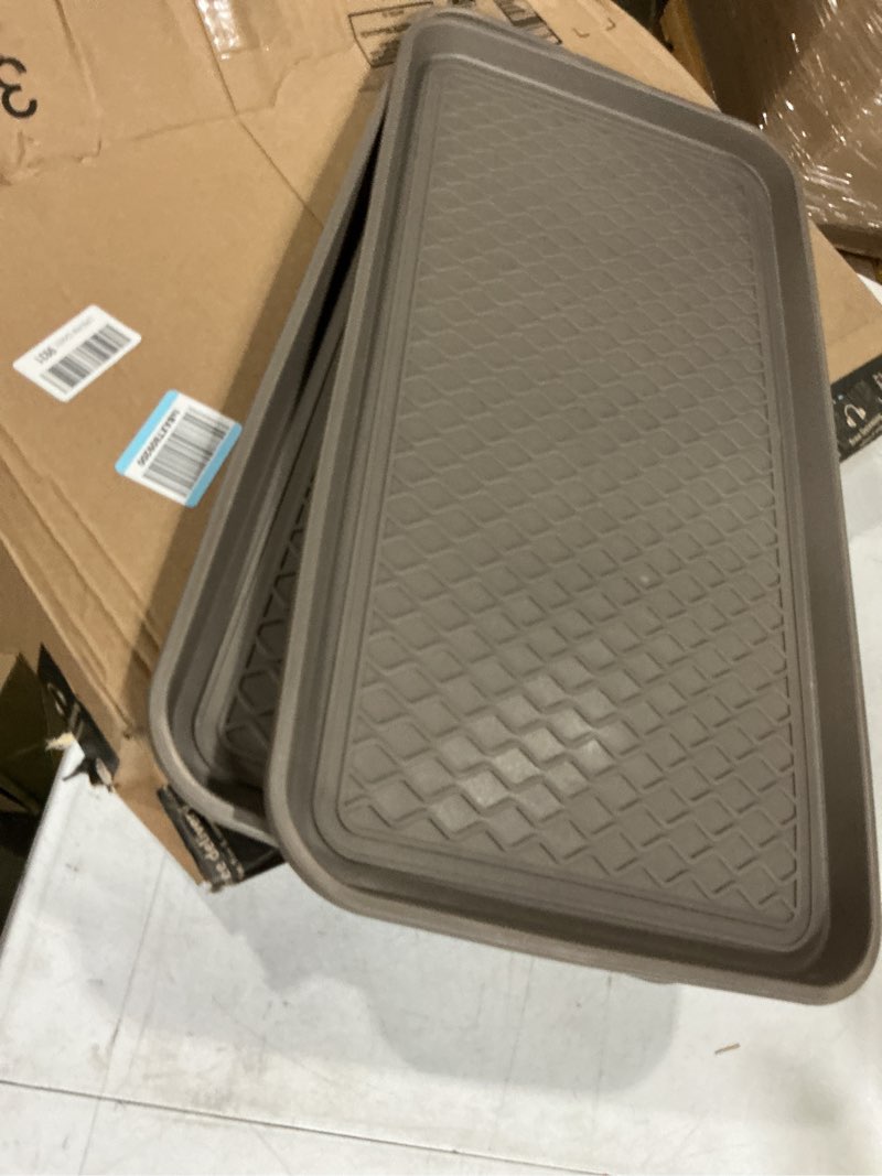 Condition photo showing Good Condition for jin&bao waterproof under sink mat 22" x 19", thick silicone mat cabinet protector for kitchen and bathroom, shelf liner, home organizer and storage, multipurpose tray for gadgets and essentials dark gray 19"w x 22"l