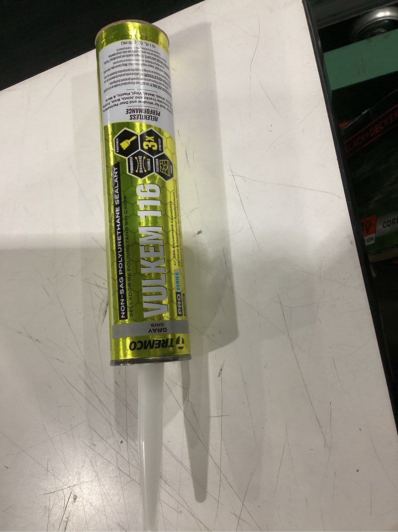 Condition photo showing New/Like New for tremco vulkem 116 polyurethane sealant 10.1 oz. (1, gray, single) gray single 1