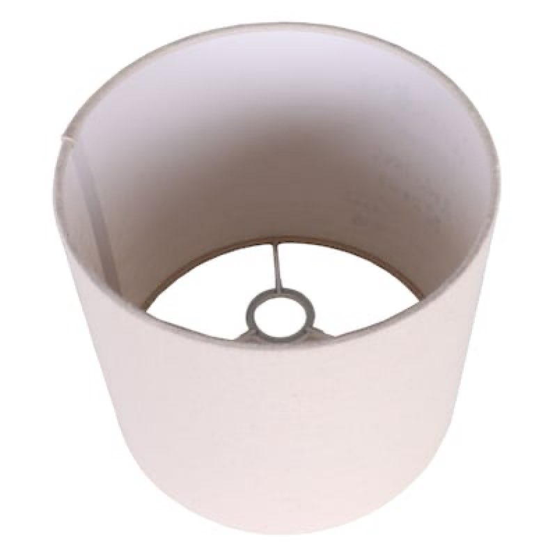 Condition photo showing As Is for  allen + roth 8-in x 9-in tan fabric drum lamp shade
