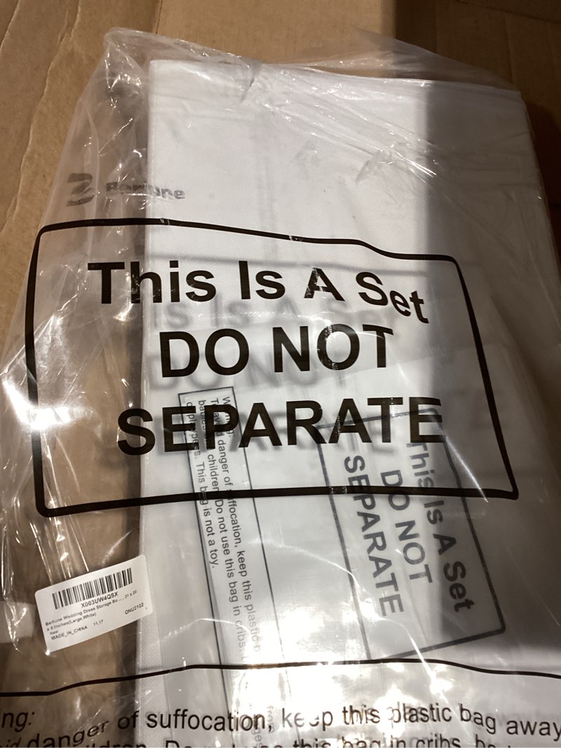 Condition photo showing New/Like New for Berlune Wedding Dress Storage Box Kit Bridal Dress Preservation Box with 100 Sheets of Acid Free Tissue Paper and 1 Pair Microfiber Gloves for Storage Wedding Gown, 31 x 20 x 8 Inches(Large,White)