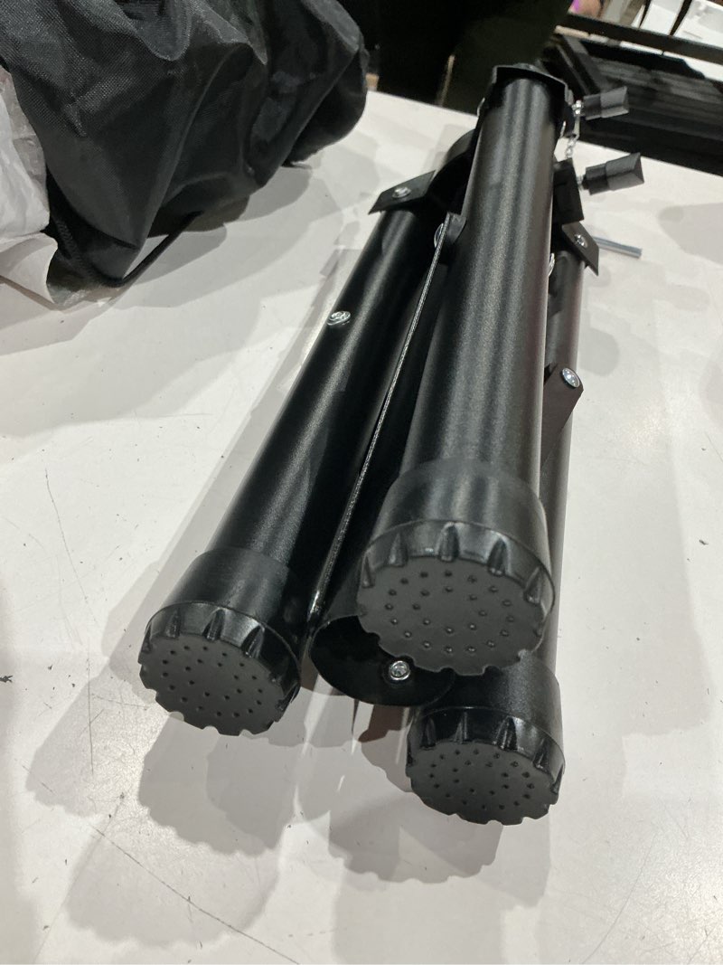 Condition photo showing Good Condition for universal speaker stand mount holder heavy duty tripod/adjustable height from 26.8” to 35” and compatible insert easy mobility safety pin