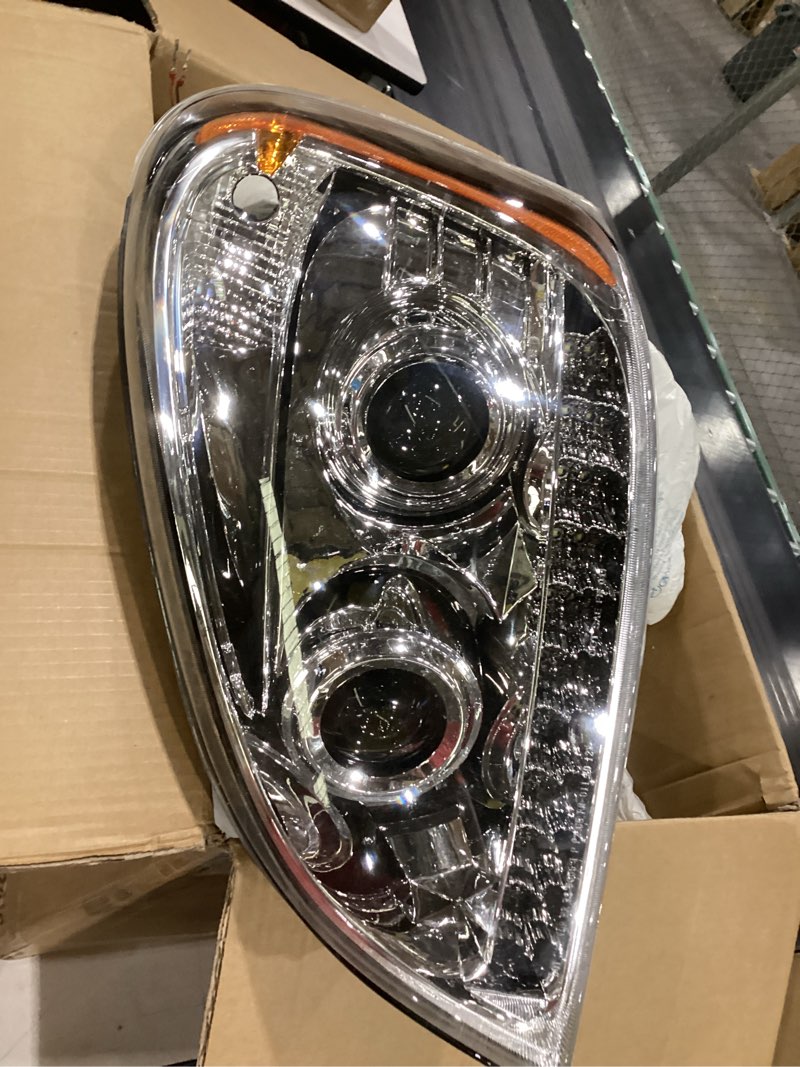 Condition photo showing As Is for silver projector haloge headlights fit for freightliner headlights for cascadia 2008-2017,replacement headlamp dot and sae approved silver projector halogen