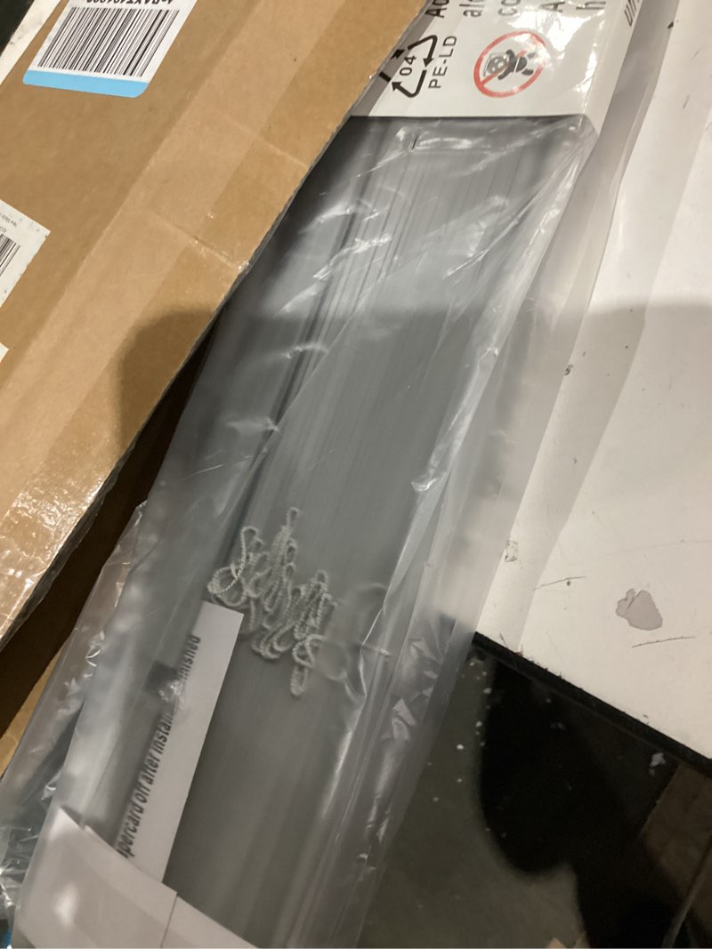 Condition photo showing As Is for blinds for indoor windows 1" vinyl l-shaped slats cordless mini blinds for home, 31" w × 48" h - grey grey 31" w × 48" h