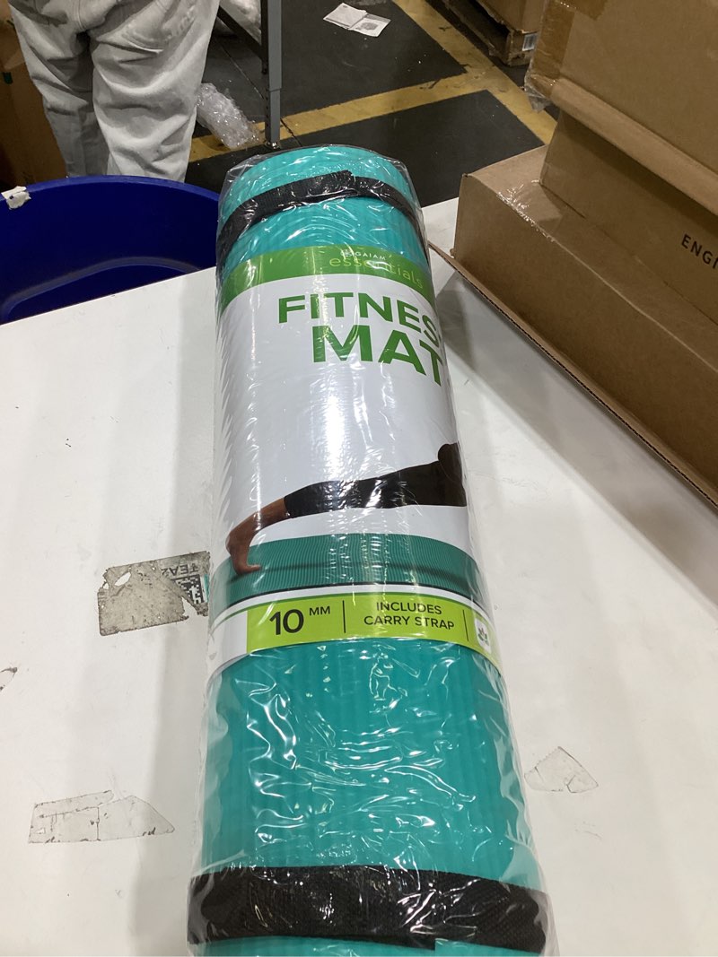Condition photo showing New/Like New for Gaiam Yoga Mat, Pilates & Exercise Mat, Thick 2/5" (10mm) Workout Mat with Easy-Cinch Carrying Strap for Home & Gym Workouts Teal 2/5" (10MM)