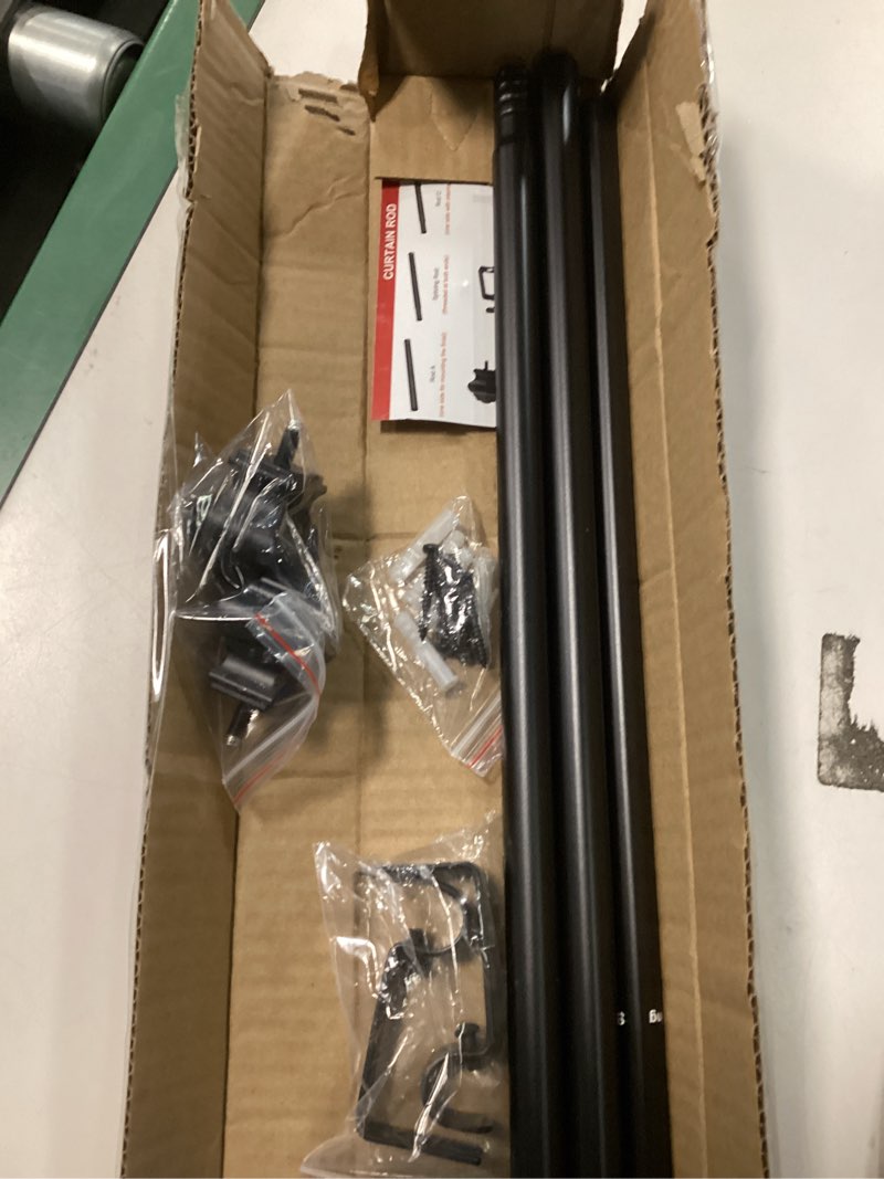 Condition photo showing Good Condition for Curtain Rods for Windows 35-47 inch, 5/8 inch Matte Black Curtain Rod with Brackets Adjustable Telescoping for Bedroom Kitchen Study Living Room Black 36"-47"