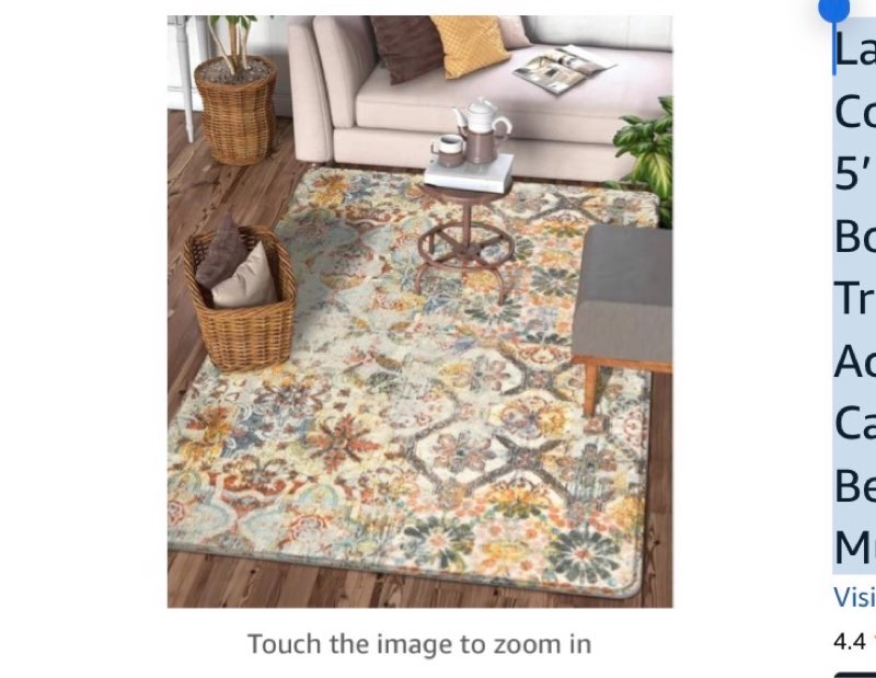 Lahome Floral Medallion Collection Area Rug - 3’ X 5’ Non-Slip Distressed Bohemian Vintage Traditional Area Rug Accent Throw Rugs Floor Carpet for Living Room Bedrooms Decor (3’ X 5’, Multicolor)