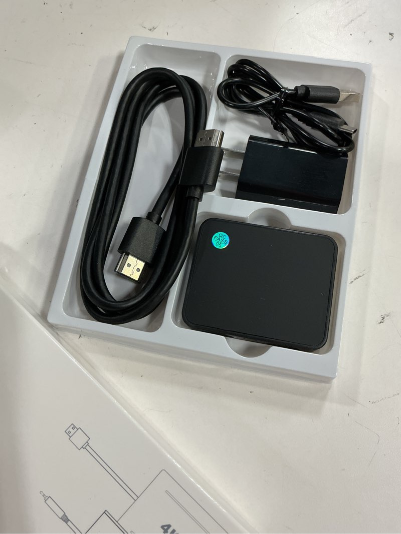 Condition photo showing New/Like New for hdmi splitter 4k@60hz, avedio links hdmi splitter 1 in 2 out, hdmi splitter for dual monitors only duplicate/mirror screens, support hdmi2.0b, hdcp2.2, 18.5gbps, auto scaling, full hd 1080p 3d