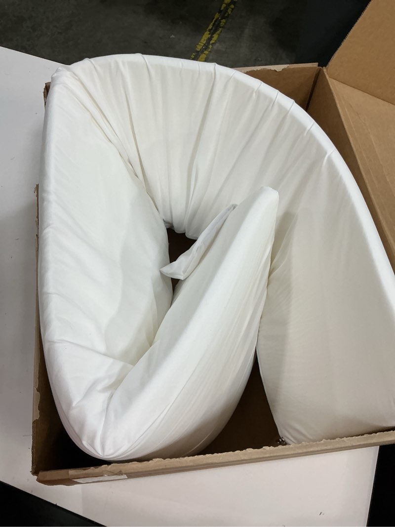 Condition photo showing Good Condition for Vekkia Queen Size Bed Wedge Pillow for Headboard Gap/Mattress Wedge Gap Filler/Bed Gap Filler Fill 0-6" Gap Between Headboard and Mattress,60"x10"x6"-White White Queen(10 in x 6 in x 60 in--Big)