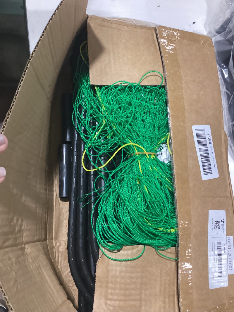 Condition photo showing Good Condition for cucumber trellis for raised bed and garden, 47" h x 63" w u-shaped metal garden trellis for climbing plants with nylon netting, vegetable support frame 47**63in