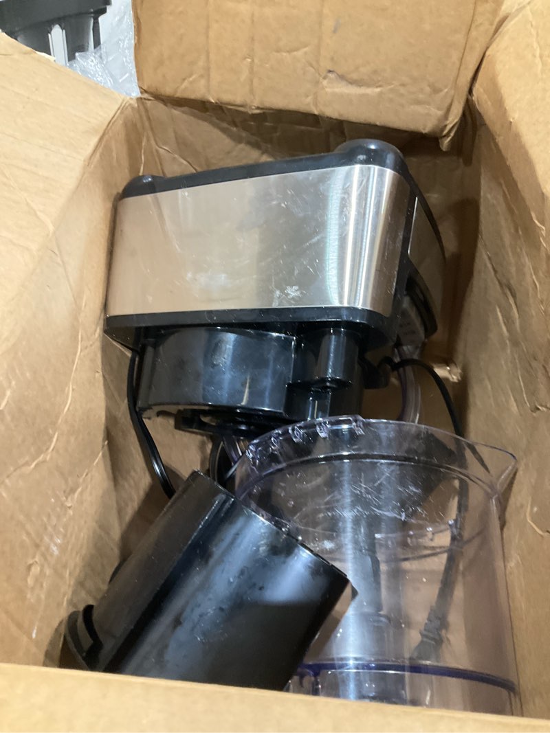 Condition photo showing As Is for hamilton beach stack & snap food processor and vegetable chopper, bpa free, stainless steel blades, 12 cup bowl, 2-speed 450 watt motor, black (70725a)