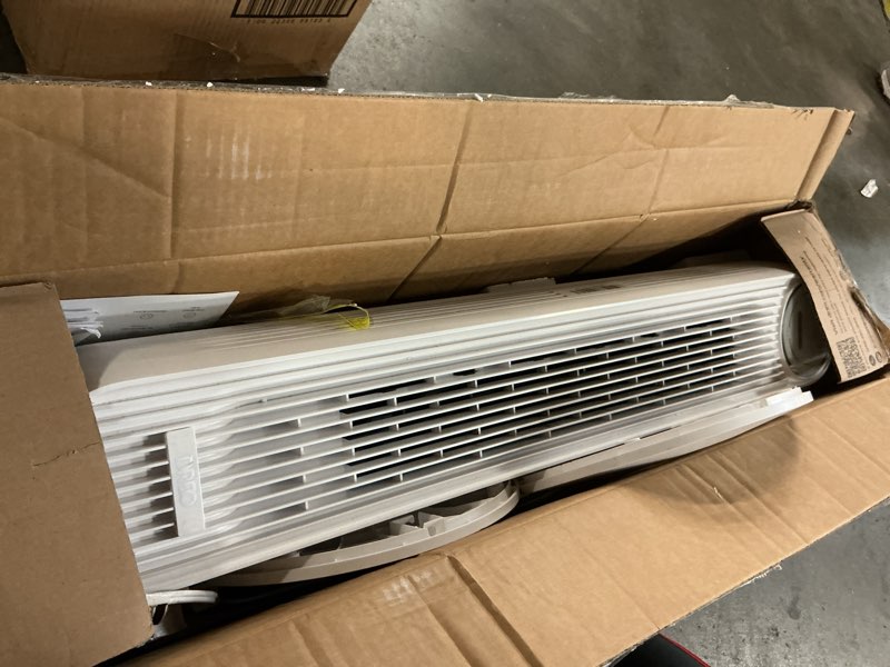 Condition photo showing As Is for Dreo Tower Fan for Bedroom, 25ft/s Smart Standing Fans, 90° Oscillating Floor Fan with 4 Modes, 4 Speeds, 8H Timer, 28dB, Bladeless, Remote, 28 dB, Works with WiFi Voice Control White