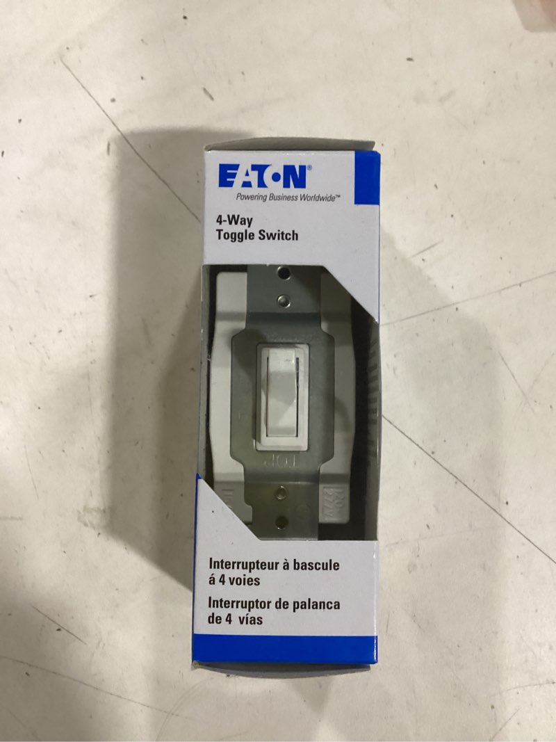 Condition photo showing item condition for Eaton 15-amp 4-way Toggle Light Switch , White