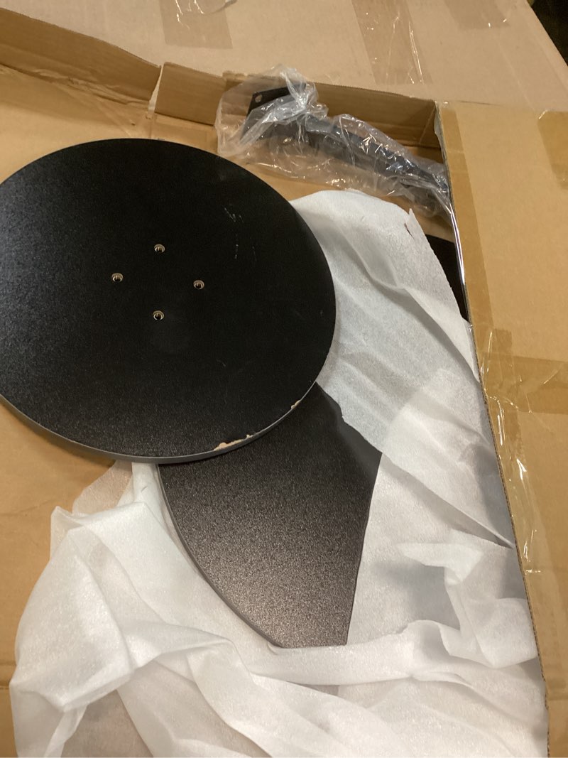 Condition photo showing Good Condition for Hsingchi Modern Small C Shaped Side Table, Round Bedside Sofa end Table,TV Tray Table for Eating, Simple Night Stand, Narrow Side Table for Living Room, Bedroom, Office, Black Black C shape