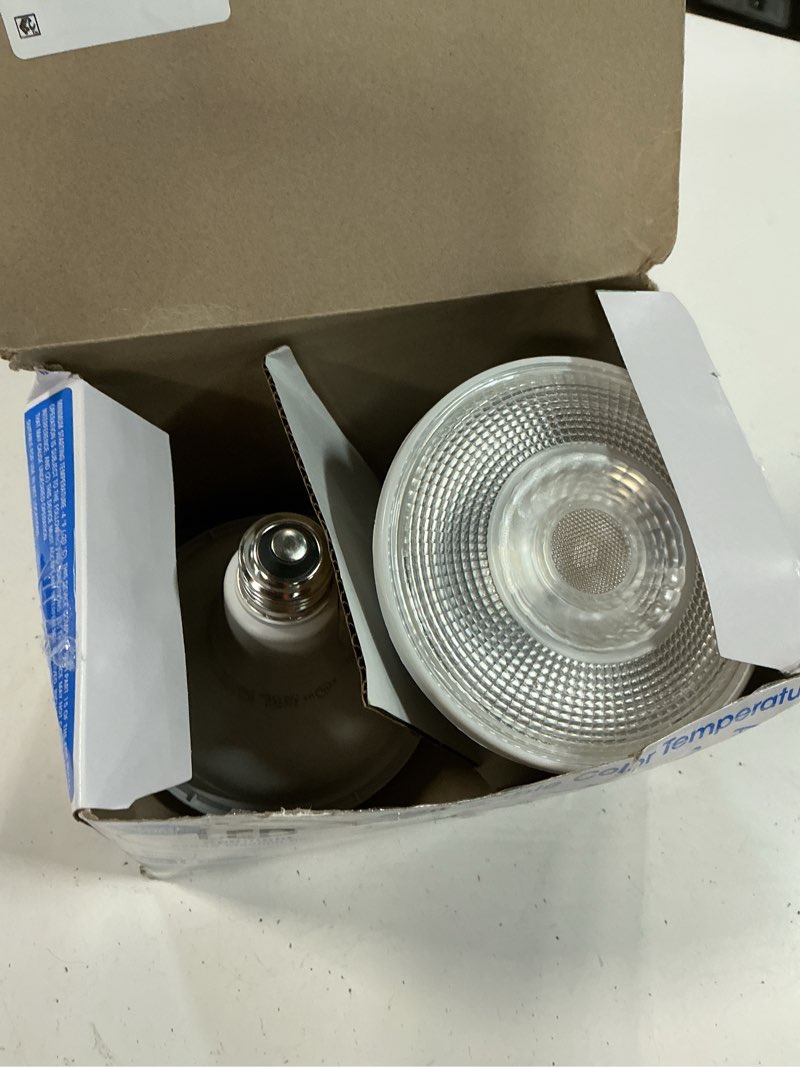 Condition photo showing Good Condition for great value led light bulb  11 watts (75w equivalent) par38 floodlight lamp e26 medium base  dimmable  cct  2-pack