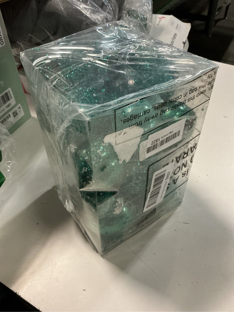 Condition photo showing Good Condition for Civaner 24 Pcs Glitter Christmas Ball Ornaments Set 3.2'' 2.4'' 1.6'' Christmas Tree Ornaments Hanging Sequin Shatterproof Balls for Xmas Tree Wreath Garland Xmas Home Decor (Teal)