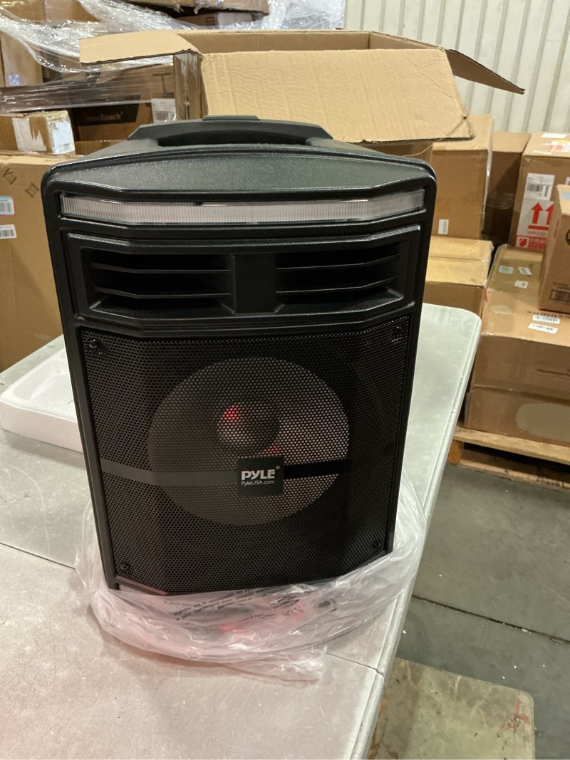 Condition photo showing Good Condition for pyle portable bluetooth speakers with 10 inch subwoofer, wireless speaker with fm radio, karaoke system & rechargeable battery, flashing party lights, mp3/usb/micro sd readers for indoor outdoor use 10" - karaoke system