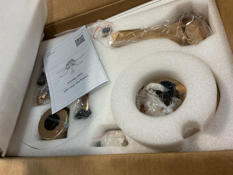 Condition photo showing New/Like New for dawn whisper 52" white ceiling fan with light modern chandelier fan dc motor dimmable led ceiling fan with light for bedroom living room white 52 inch