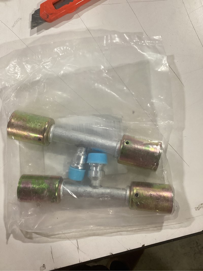 Condition photo showing New/Like New for Air Conditioning AC Fitting Set #8 and #10 Female Oring Beadlock Straight with R134a pressure valve