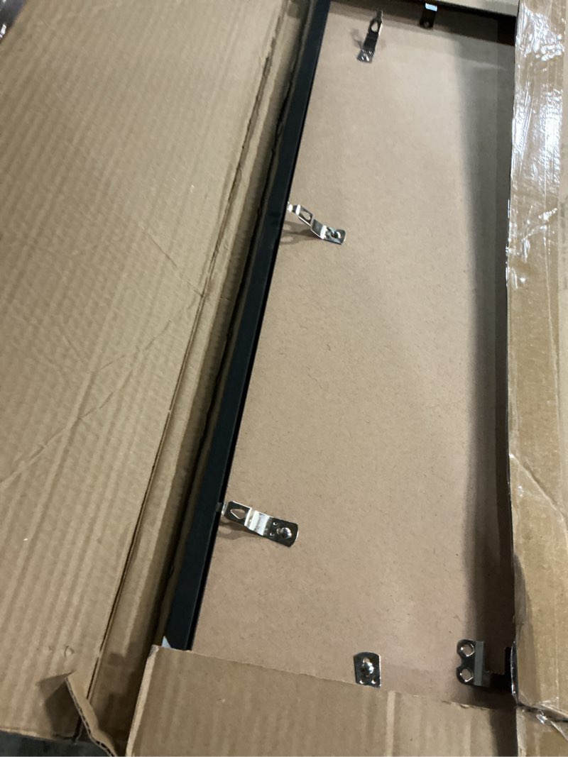 Condition photo showing Good Condition for upsimples 12x24 picture frame, display pictures 10x20 with mat or 12 x 24 without, wall hanging poster frames, black, 1 pack black 12x24