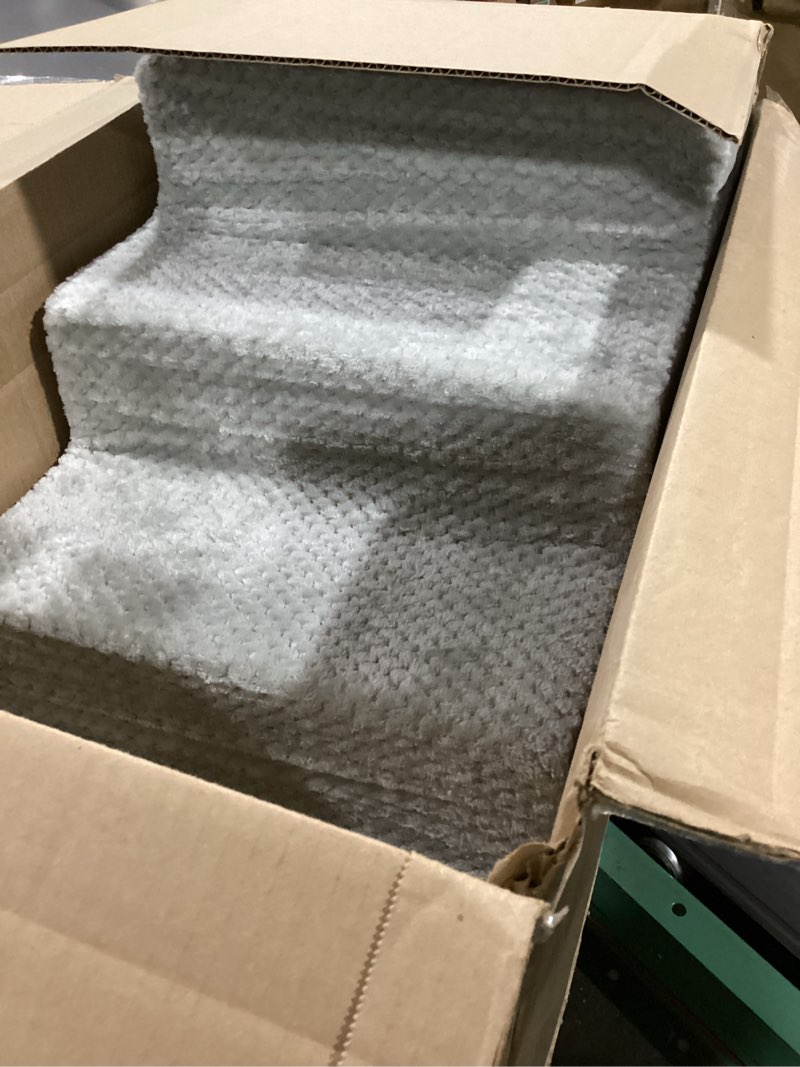 Condition photo showing Good Condition for Dog Stairs for Small Dogs,17.5" H,4-Step Dog Steps for High Bed Couch and Sofa,Pet Stairs for Dogs and Cats Climbing with Non-Slip Bottom and Washable Cover,Light Grey Light Grey 4 4-Step(24"D x 15"W x 17.5"H)