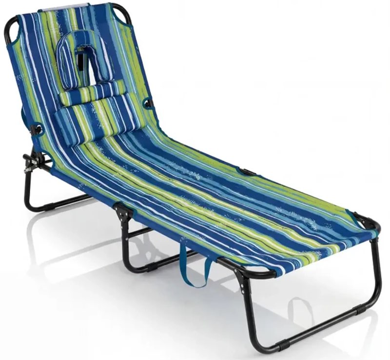 folding face down tanning chair with face hole 3 removable pillows