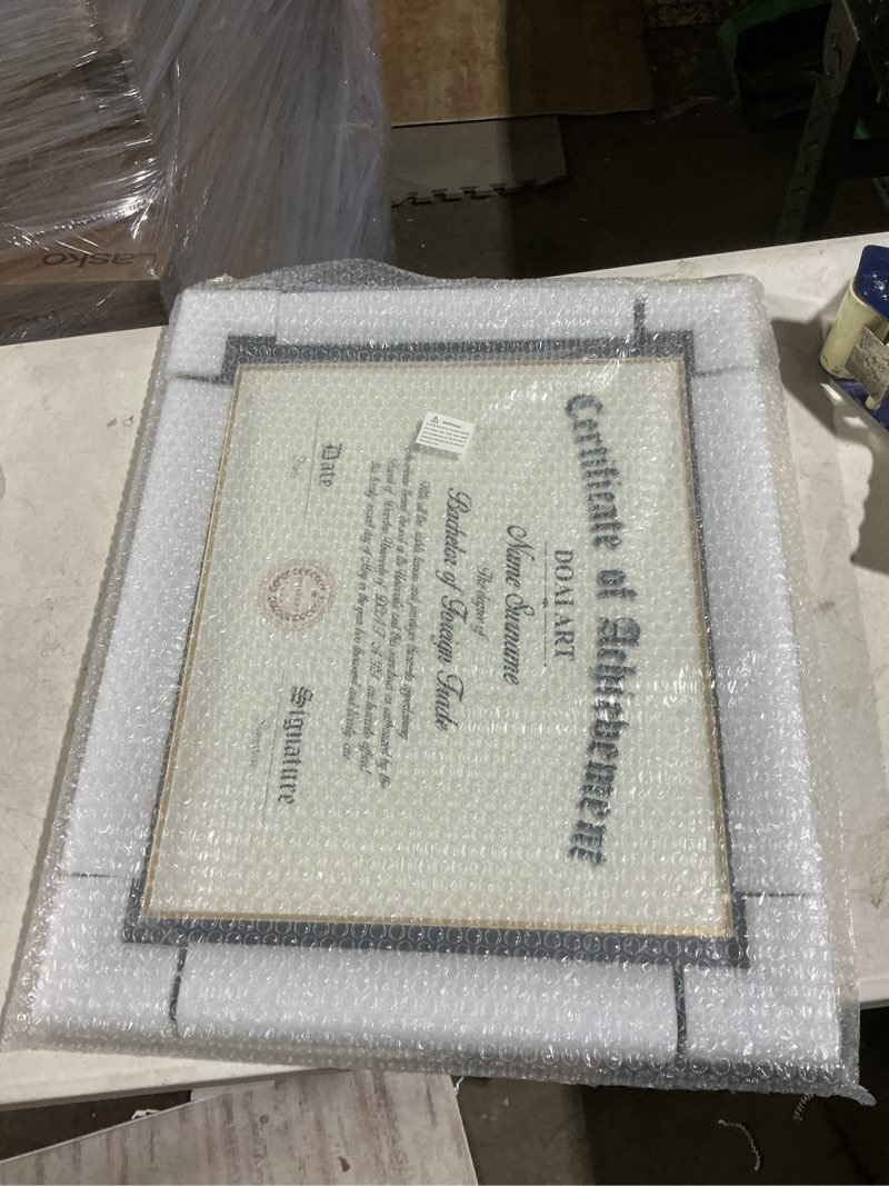 Condition photo showing As Is for DOAI ART Diploma Frame 14 x 17 with Mat Solid Wood Display Document/Certificate 16x20 without Mat and Picture 17x14 with Black Over Gold Mat | Wall Hangers,New Zealand Cypress,HD Glass,Mahogany Mahogany Solid Wood 16x20&14x17 with mat