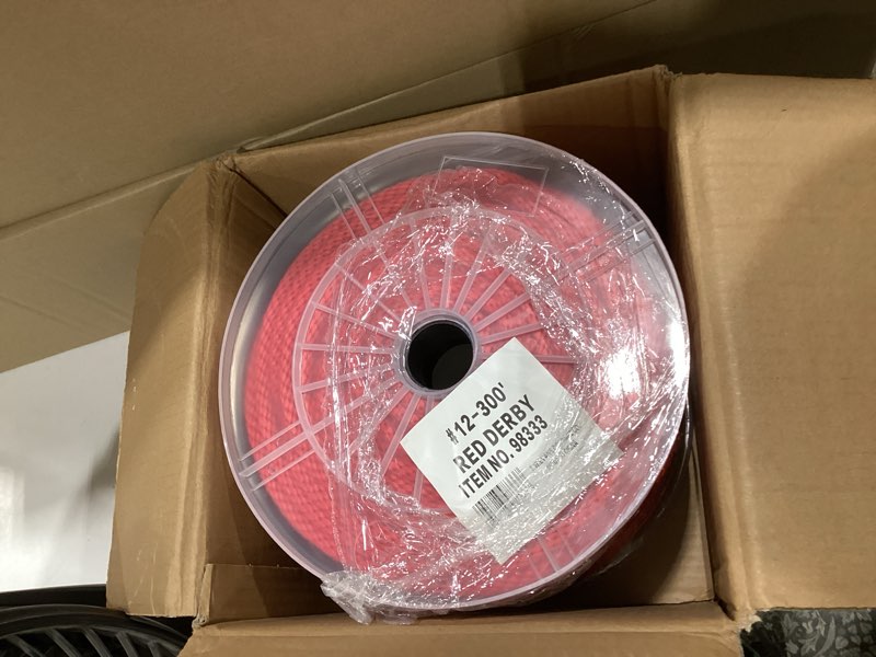 Condition photo showing New/Like New for t.w evans cordage co. 98333 3/8-inch by 300-feet solid braid propylene multifilament derby rope, red