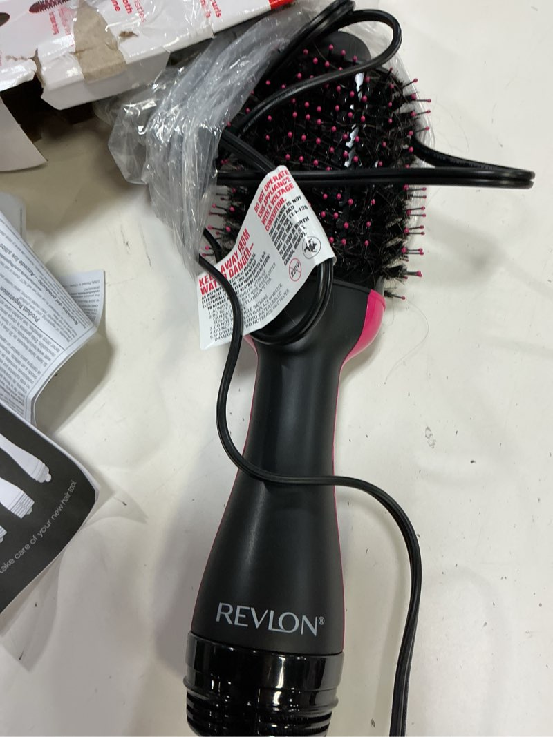 Condition photo showing As Is for revlon one-step volumizer hair dryer and styler – easy salon-style blowouts – less frizz, more shine, and reduced heat damage, for all hair types and lengths (black) black 1.0 volumizer