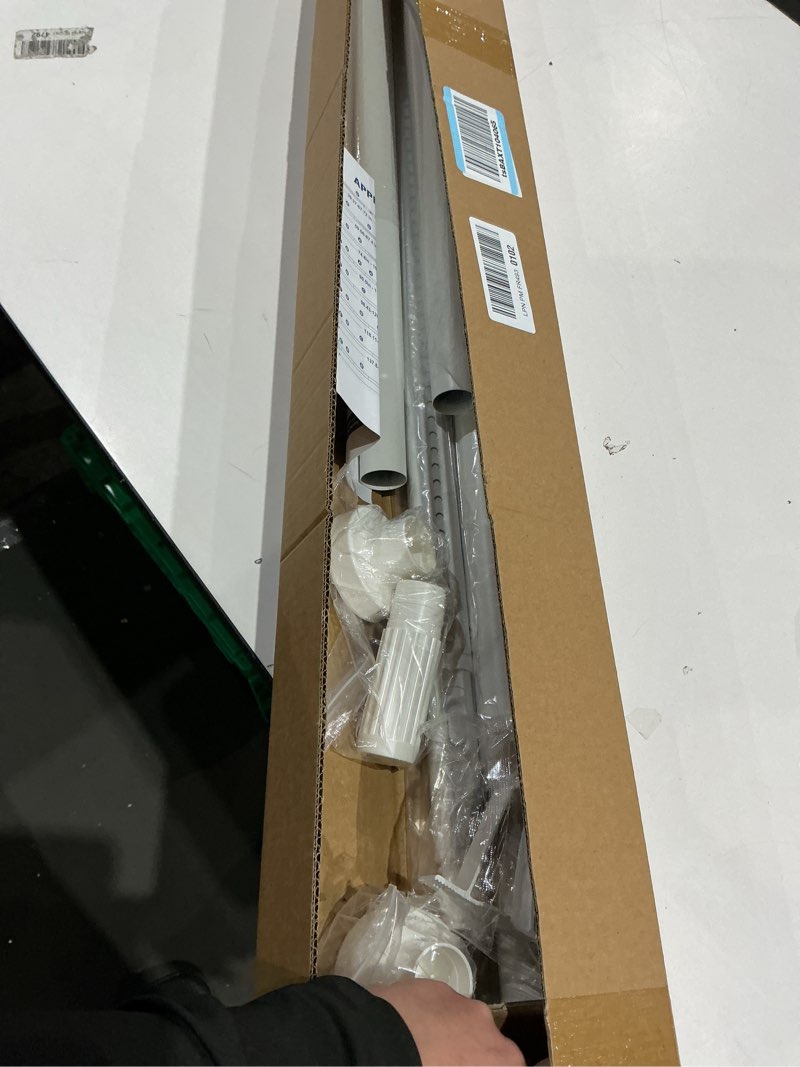 Condition photo showing Good Condition for similar. enjoybasics shower curtain rod stainless steel adjustable spring tension rods no drill for bathroom, closet  , window, room divider, never rust, non slip, white white