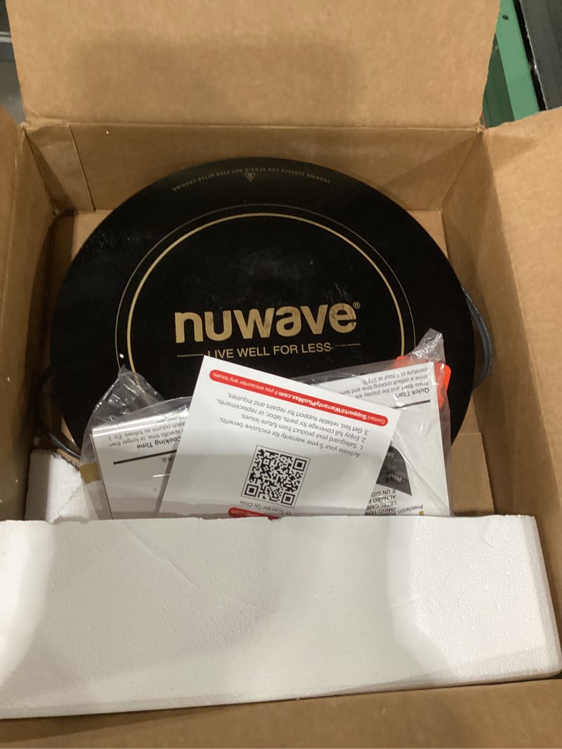 Condition photo showing As Is for Nuwave Precision Induction Cooktop Gold, 12” Shatter-Proof Ceramic Glass Surface, Large 8” Heating Coil, Portable, 51Temp Settings 100°F to 575°F, 3 Wattage Settings 600, 900, and 1500 Watts