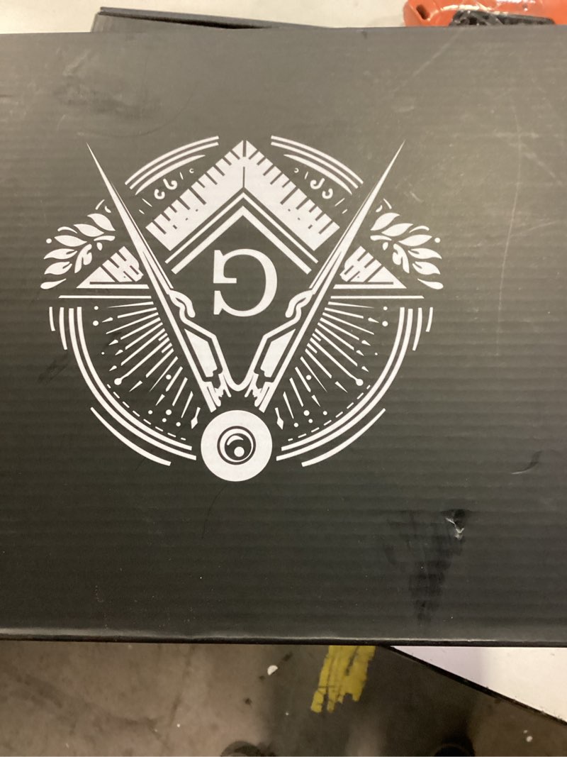 Condition photo showing New/Like New for Free Mason Cigar Humidor - Cedar Lined Cigar Holder Humidifier with Accurate Hygrometer, Dropper, and Wood Bar Divider, Masonic Gifts for Men