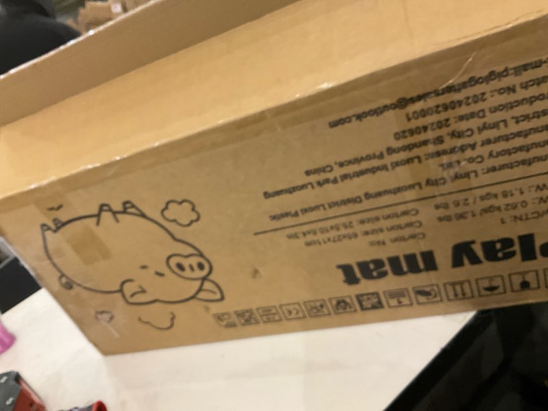 foldable baby play mat, piglog 50" x 50" waterproof playmat for playyards for babies, safe foam play