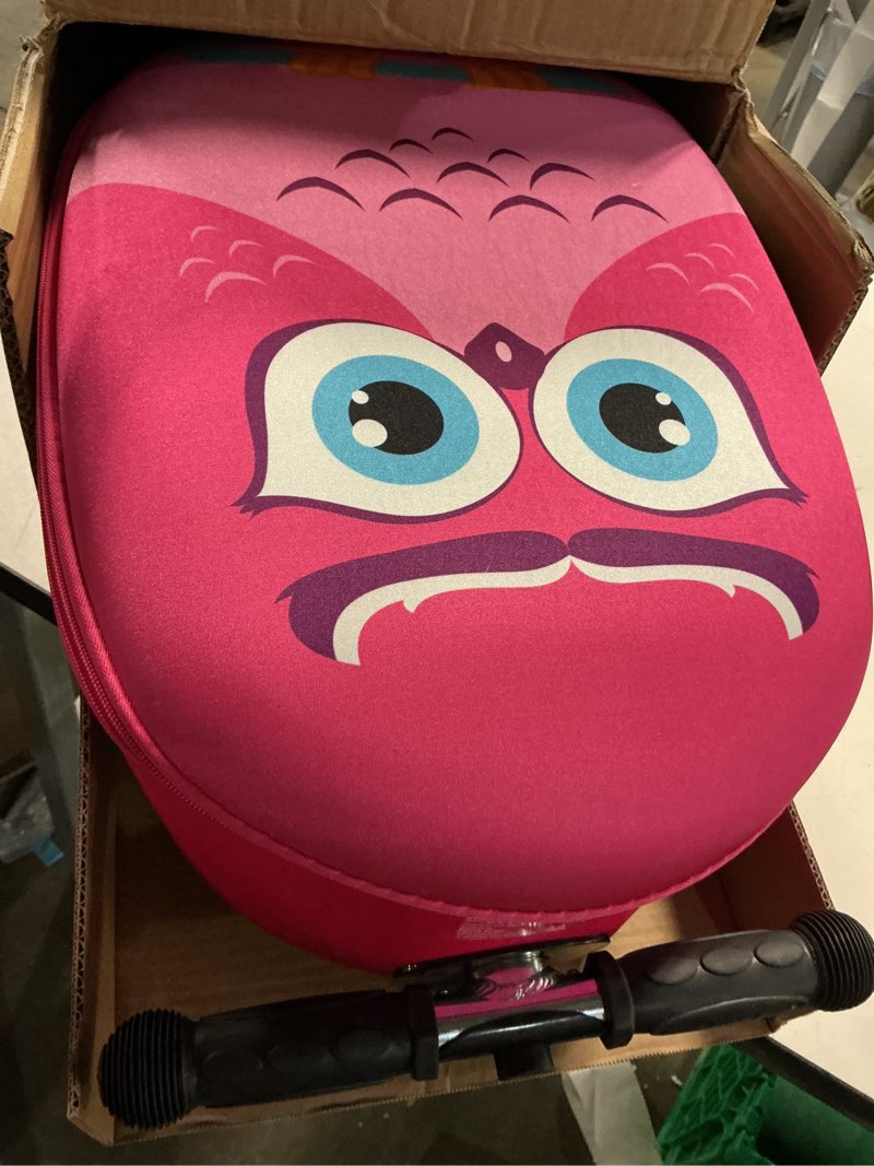 Condition photo showing Good Condition for vevor ride-on luggage, 20 l capacity, 20 inches kids scooter suitcase with flash pu wheels, adjustable handle & tpr non-slip grip, foldable & lightweight scooter luggage for kids aged 5+, pink 20l owl