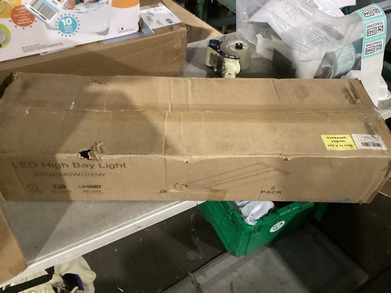 Condition photo showing New/Like New for 2-pack 300w high bay led shop lights, power tunable 300w/240w/200w, 4000k/5000k selectable, 3ft 42000lm 100-277v, linear high bay lights for warehouse workshop supermarket stadium, etl 300w-2pack