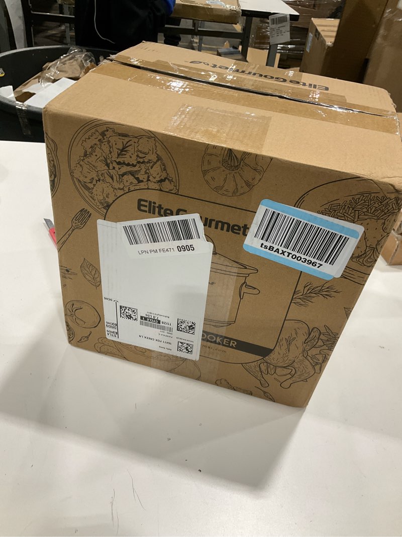 Condition photo showing New/Like New for Elite Gourmet MST-350B Electric Slow Cooker, Adjustable Temp, Entrees, Sauces, Stews & Dips, Dishwasher Safe Glass Lid & Crock (3 Quart, Black) 3 Quarts