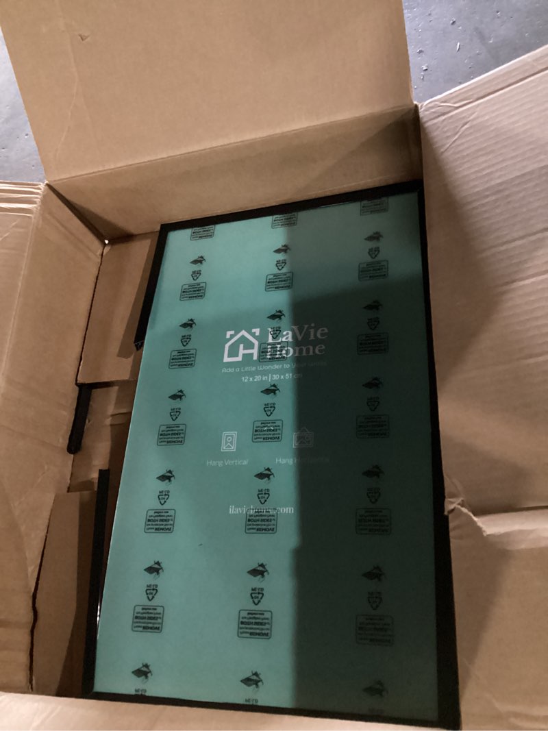Condition photo showing Good Condition for lavie home 12x20 picture frame for wall display, 12x20 black picture frame with hd plexiglas, 12 x 20 poster frame 1 pack, display frame for vertical or horizontal, classic collection black 12x20 1