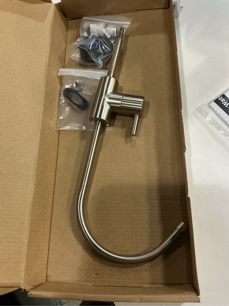 Condition photo showing item condition for iSpring GA1-BN Drinking Water RO Faucet for Kitchen Sink, Heavy-Duty Lead-Free Reverse Osmosis Faucet for RO Water Filtration System, Non-Air Gap 100% Stainless Steel RO Faucet, Brushed Nickel Finish