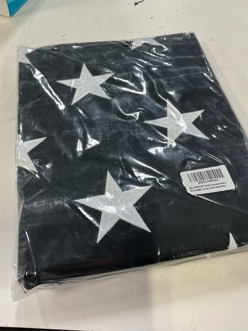 Condition photo showing New/Like New for 3x5 thin blue line american police flag for law enforcement officers - embroidered stitches polyester outdoor flag 3x5 ft