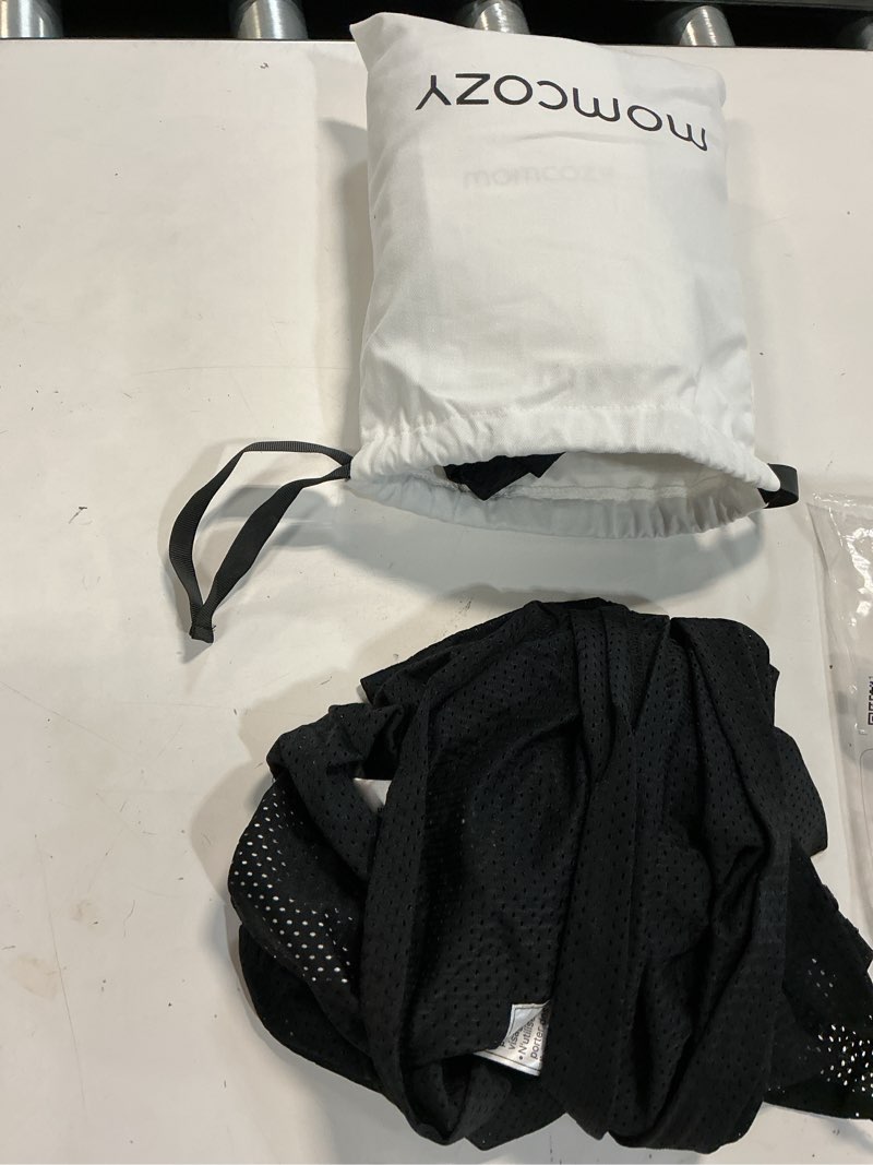 Condition photo showing New/Like New for momcozy baby carrier airmesh - the perfect summer water sling for newborns to toddler 8-35 lbs - cooling, breathable and lightweight baby wrap, nice for summer, pool, beach, swimming, black air mesh-black