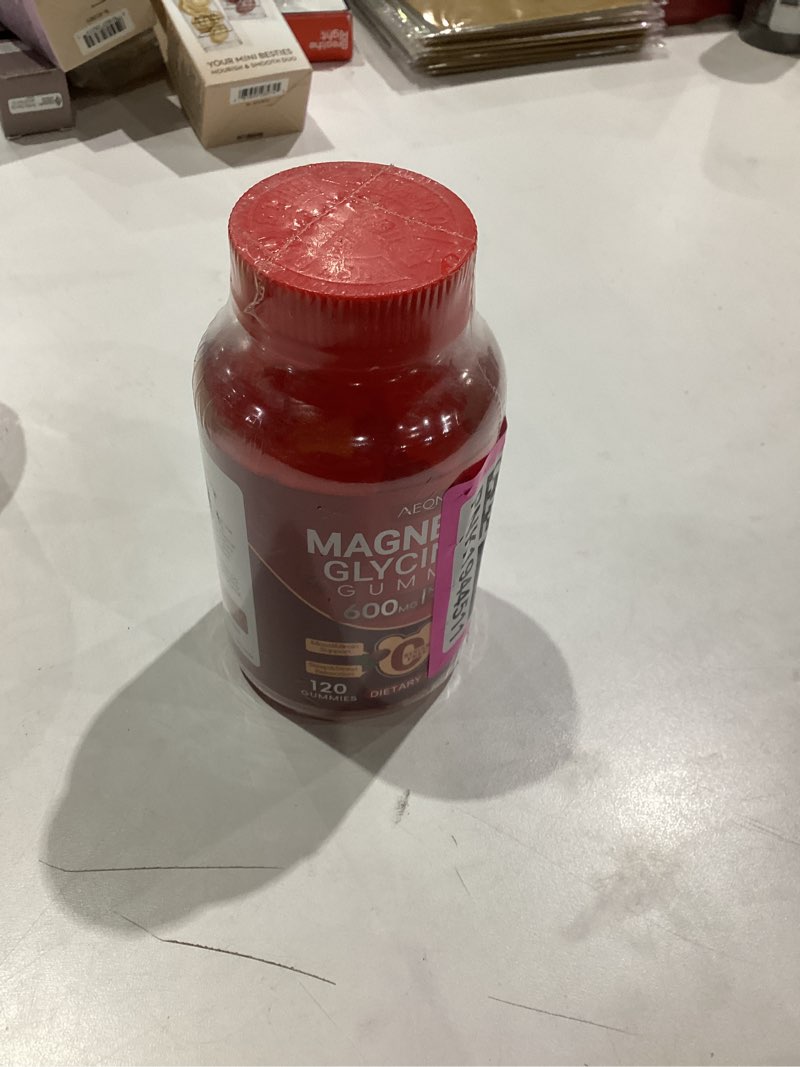 Condition photo showing New/Like New for Magnesium Glycinate Gummies 600mg, Sugar Free Magnesium Gummies for Adults with Magnesium L-Threonate, Chewable Magnesium Potassium Supplements, Body Support and Relaxation, 120 Count Raspberry 120 Count (Pack of 1)
