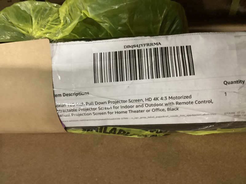 Condition photo showing Good Condition for Motorized Projector Screen - Indoor and Outdoor Movies Screen Electric Projector Screen W/Remote Control (120 inch) 120-4:3-Black