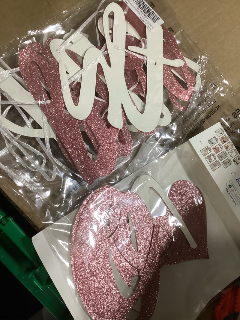 Condition photo showing Good Condition for Similar rose gold 1st birthday party banner