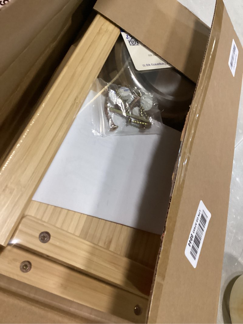 Condition photo showing Good Condition for htb elevated dog bowls,raised dog bowl stand with 2 stainless steel bowls,elevated raised dog bowls for large medium small sized dogs large-10"tall,48 oz bowl bamboo