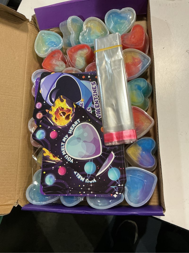 Condition photo showing New/Like New for SpringFlower 28 Pack Valentine Day Cards,Valentines Day Cards Kid Classroom School With Galaxy Slime Kit,Valentines Exchange Gifts,Valentines Party Favors, School Classroom Valentine's Prizes